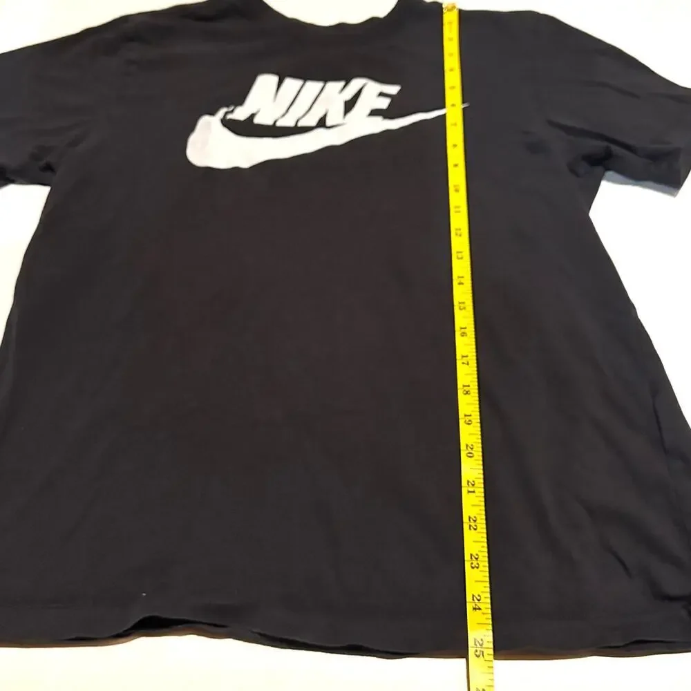 Nike Logo Spell-Out Activewear T-Shirt Black, White, Gray Women's Medium